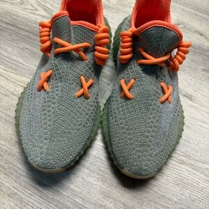 Adidas Yeezy Boost 350 V2 Green Orange Sneakers